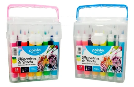 MARCADORES DE BROCHA 18 COLORES POINTER