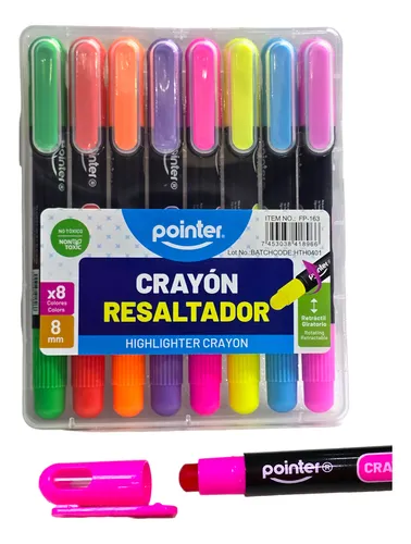 CRAYÒN RESALTADOR 8 COLORES POINTER
