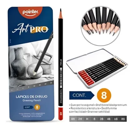 LAPICES DE DIBUJO ART PRO 8 UND POINTER