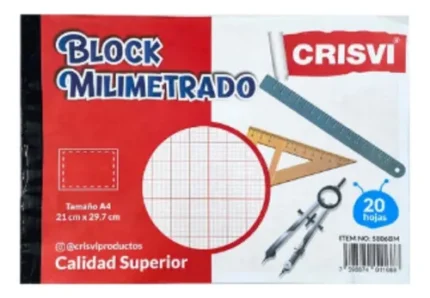 BLOCK MILIMETRADO 20 HOJAS CRISVI