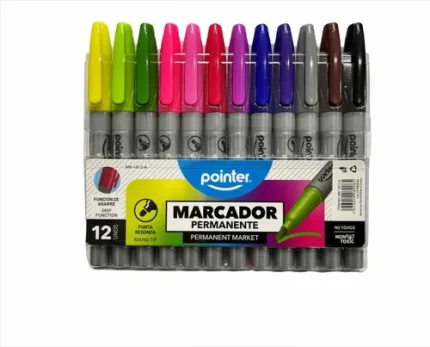 MARCADORES PERMANENTES 12 COLORES PONTER