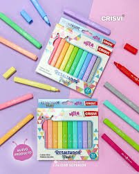 RESALTADOR PASTEL MILA 12 COLORES CRISVI